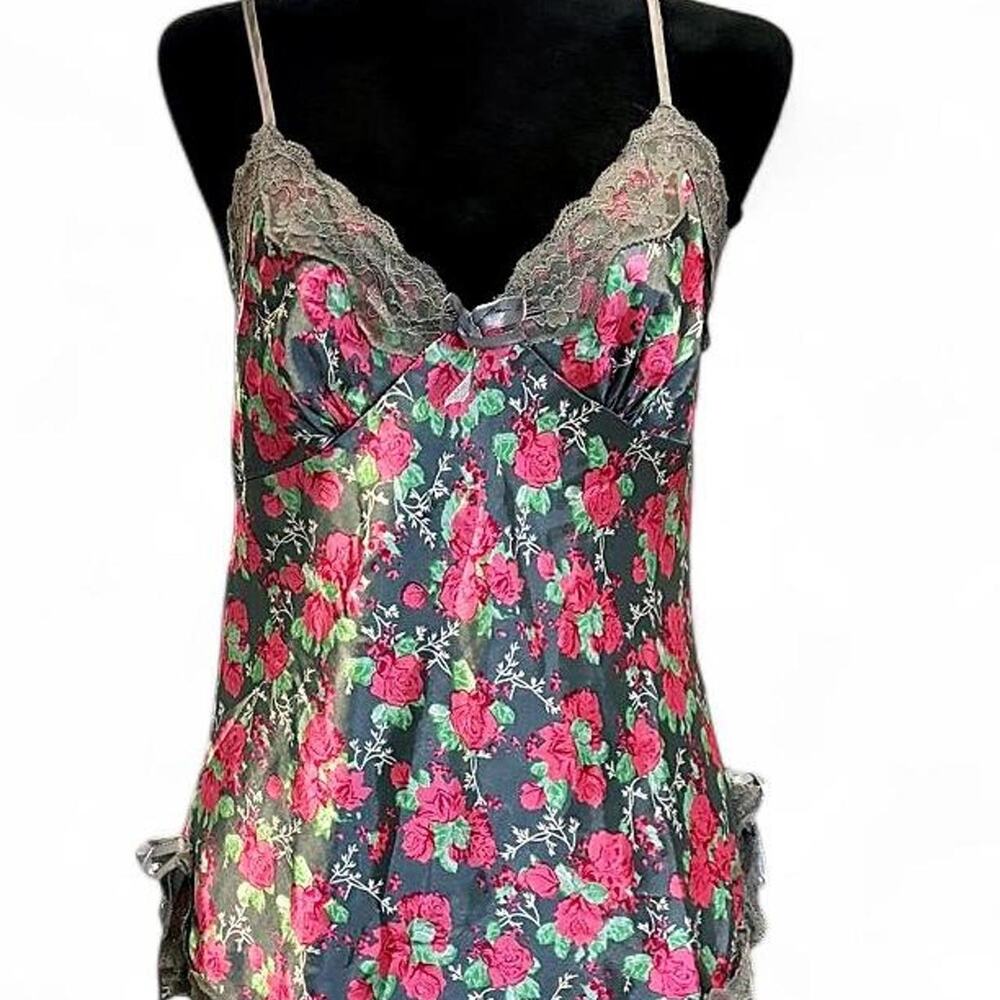 Y2K Floral Lace Cami Lingerie Top Medium
